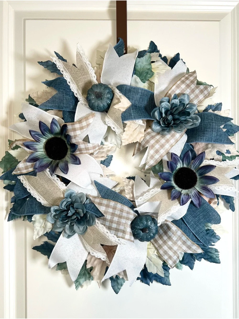 Neutral Blue Fall Wreath